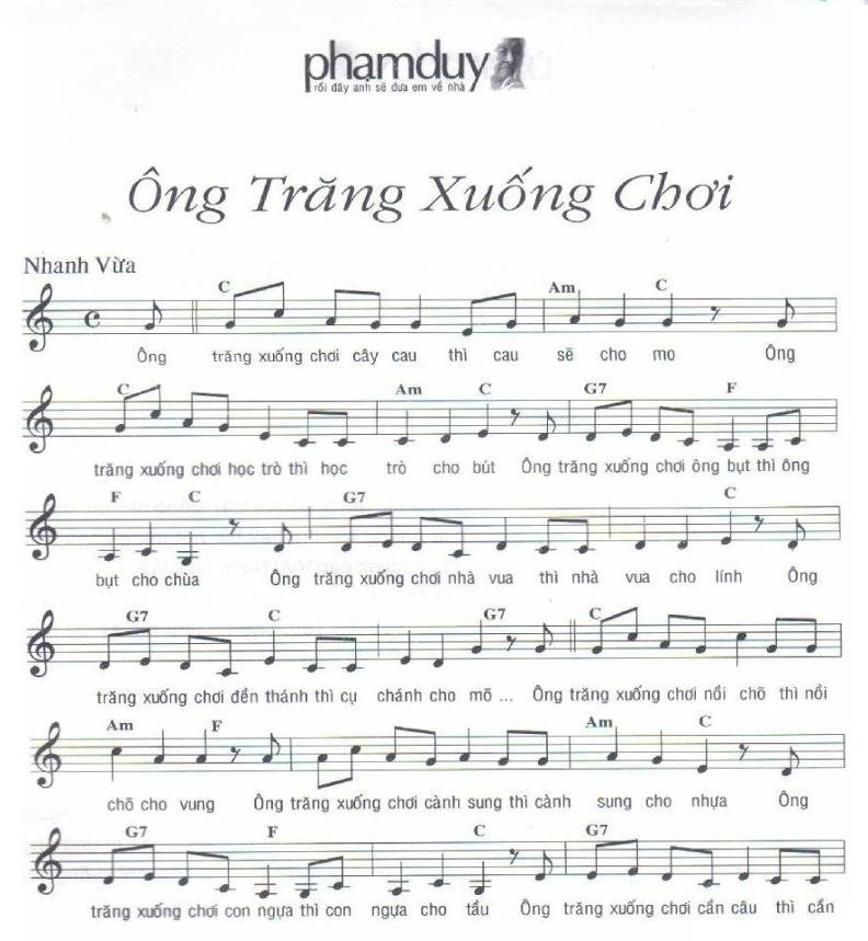 Sheet nhạc Ông Trăng Xuống Chơi